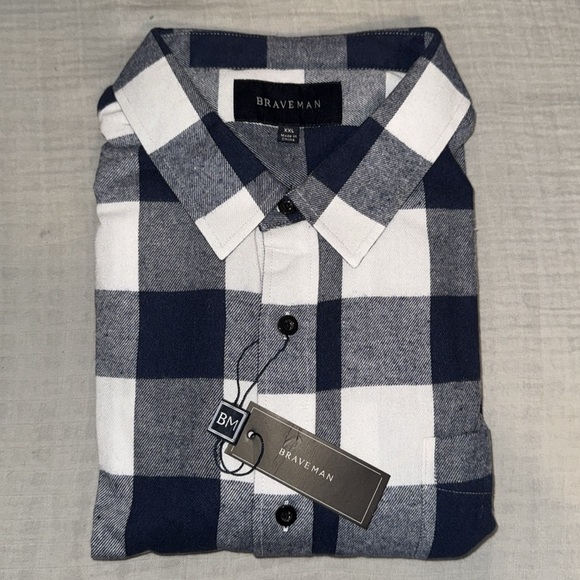 BRAVEMAN CLASSIC BUTTON DOWN FLANNEL SHIRT - Picture 3 of 7